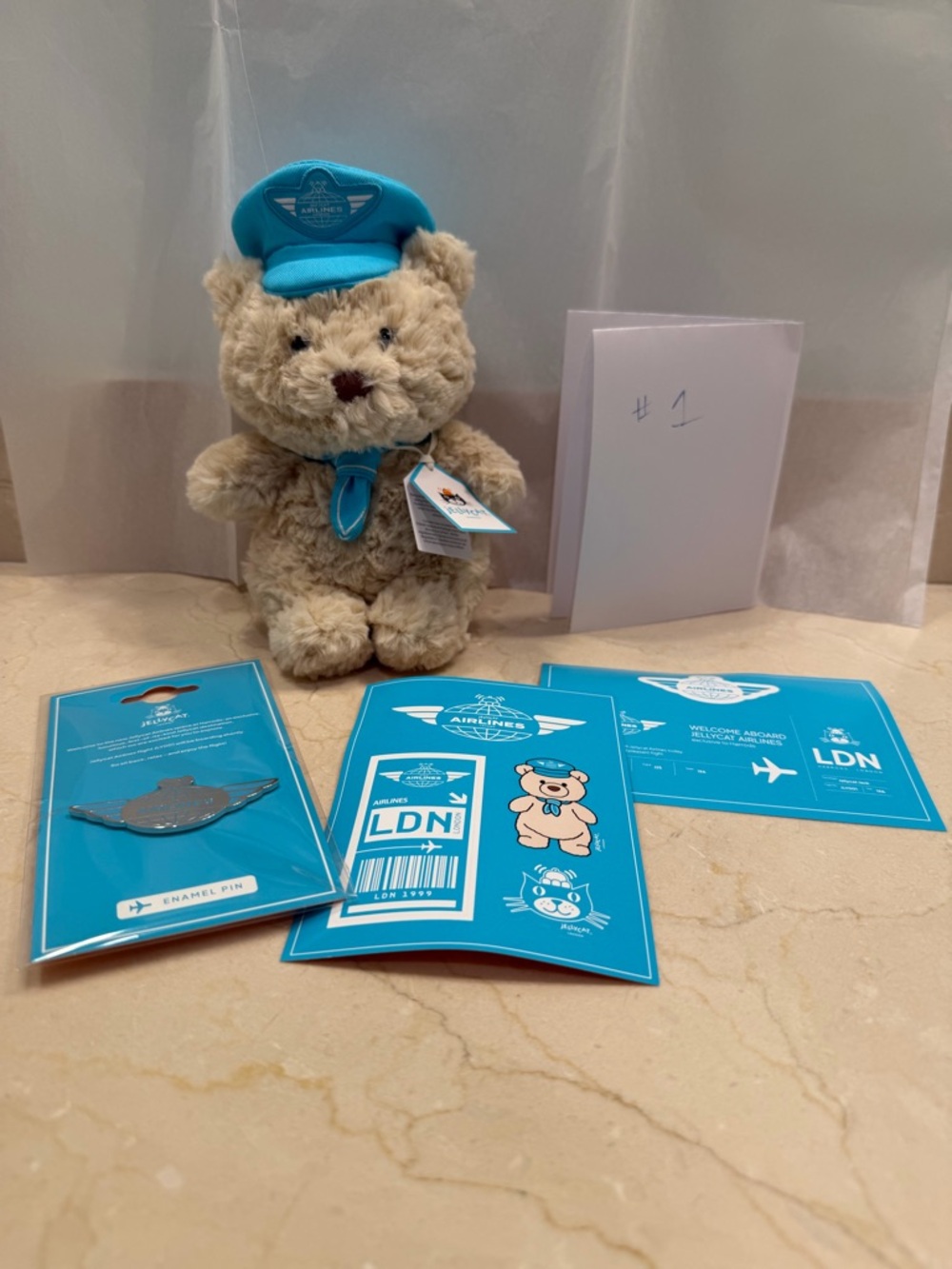 Jellycat Harrods Exclusive Bartholomew Junior  Pilot Bear (#1)